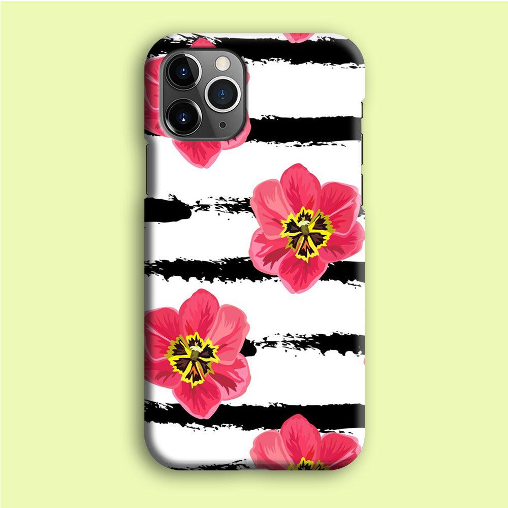 Flower Painting Streak iPhone 12 Pro Case-Plastic / Full Wrap (3D Case)-Xtracase