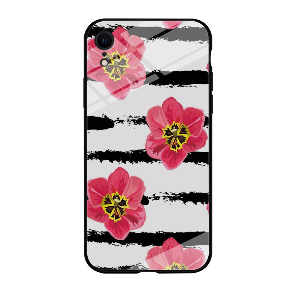 Flower Painting Streak iPhone XR Case-Tempered Glass Case-Xtracase