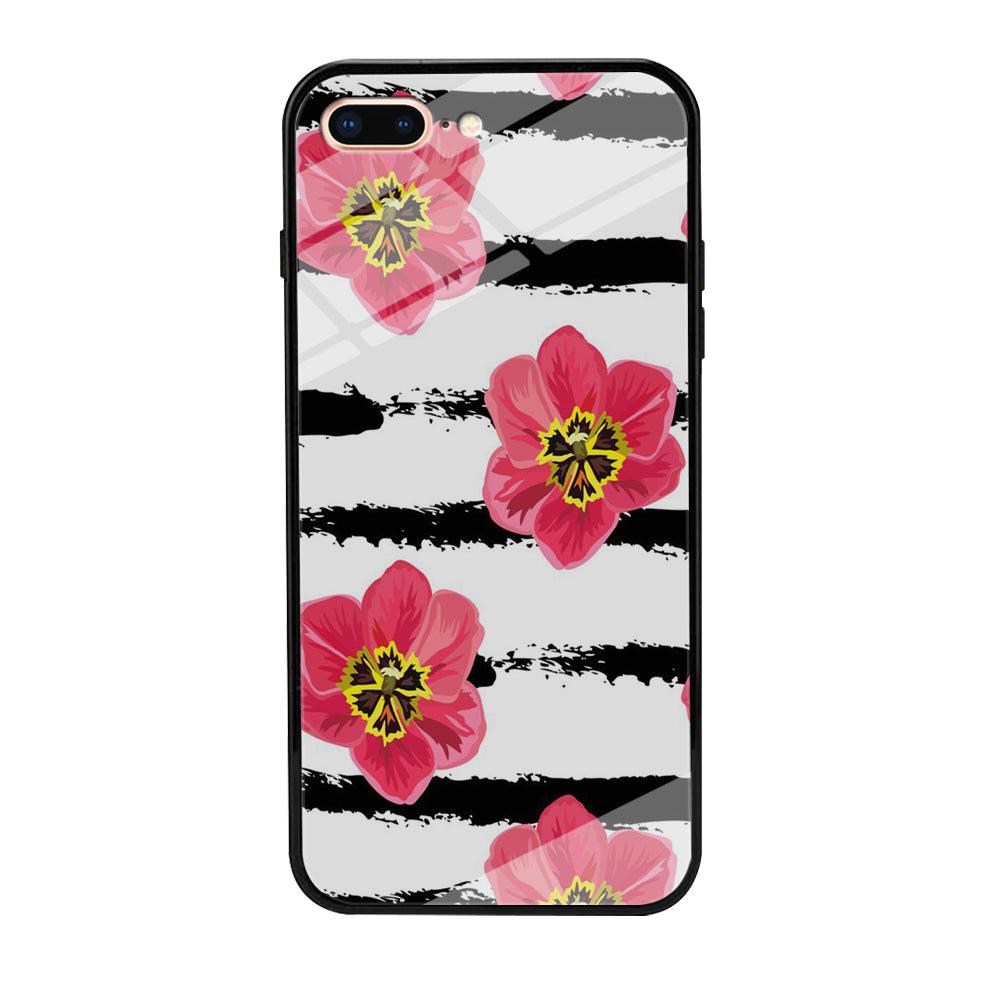 Flower Painting Streak iPhone 7 Plus Case-Tempered Glass Case-Xtracase