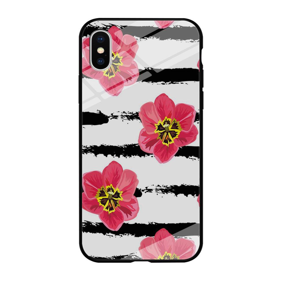Flower Painting Streak iPhone Xs Max Case-Tempered Glass Case-Xtracase
