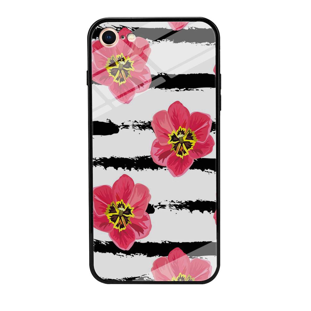 Flower Painting Streak iPhone 8 Case-Tempered Glass Case-Xtracase