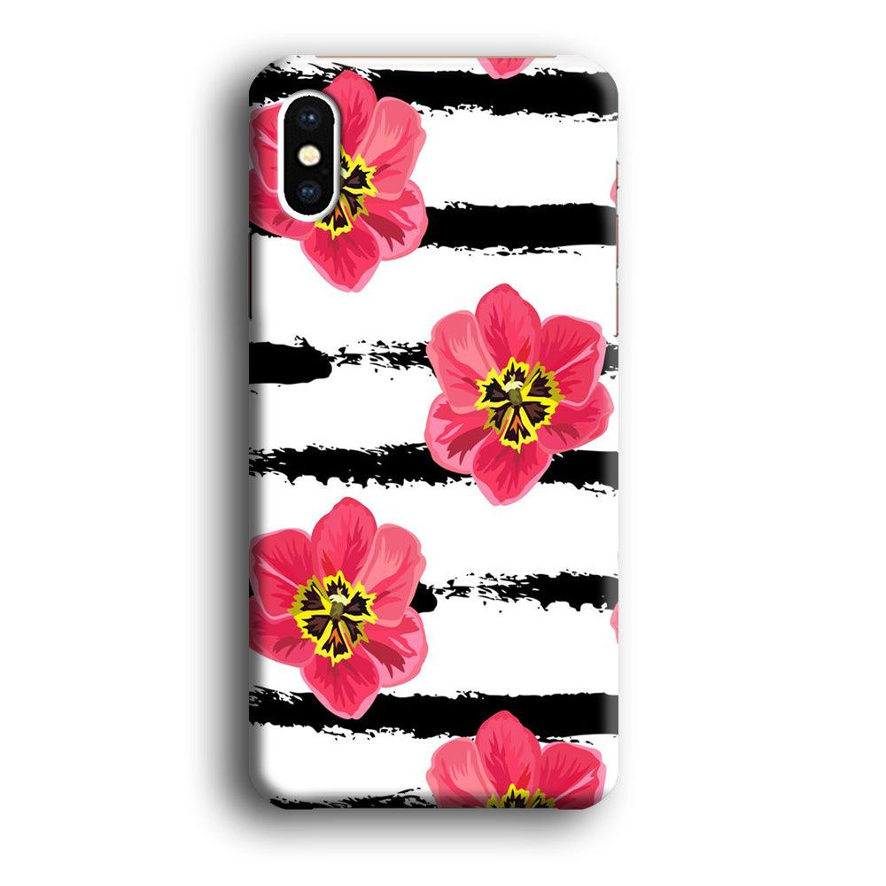 Flower Painting Streak iPhone Xs Max Case-Plastic / Full Wrap (3D Case)-Xtracase