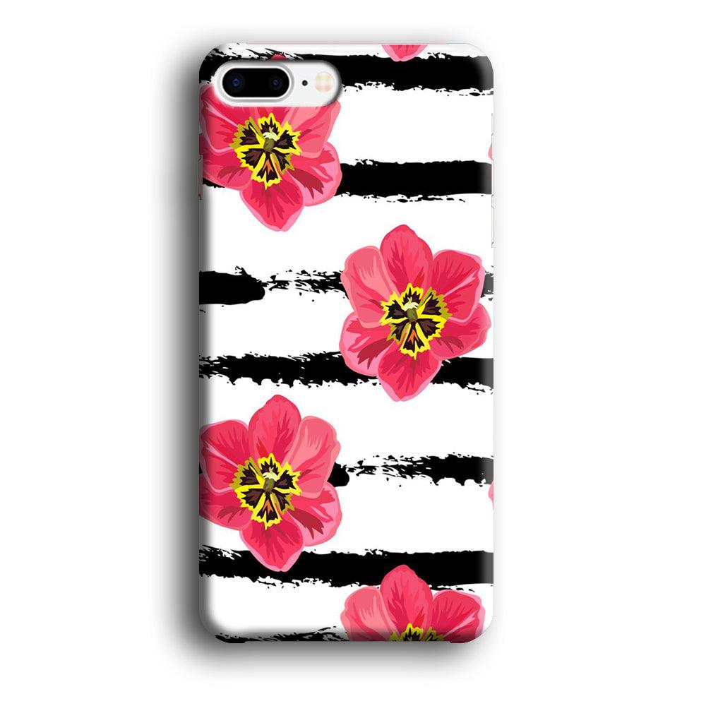 Flower Painting Streak iPhone 8 Plus Case-Plastic / Full Wrap (3D Case)-Xtracase