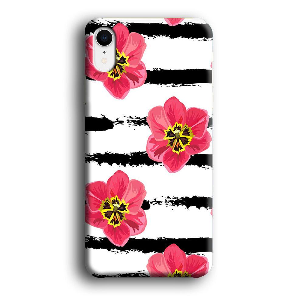Flower Painting Streak iPhone XR Case-Plastic / Full Wrap (3D Case)-Xtracase