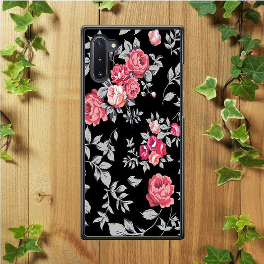Flower Pattern 004 Samsung Galaxy Note 10 Case-Rubber / White (2D Case)-Xtracase