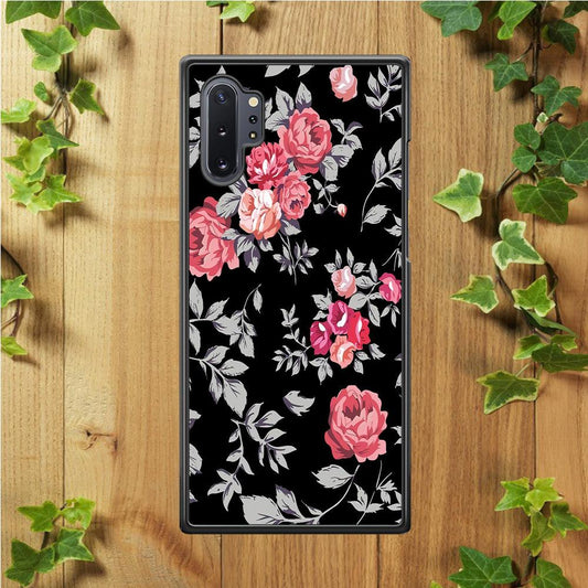 Flower Pattern 004 Samsung Galaxy Note 10 Plus Case-Rubber / White (2D Case)-Xtracase