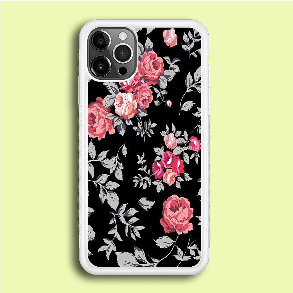 Flower Pattern 004 iPhone 12 Pro Case-Rubber / White (2D Case)-Xtracase