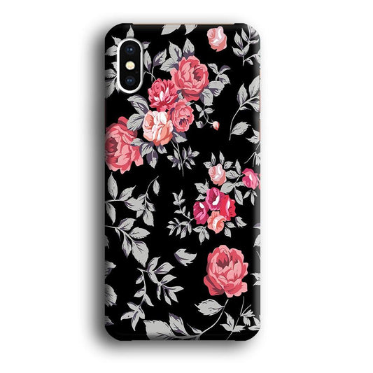 Flower Pattern 004 iPhone Xs Case-Plastic / Full Wrap (3D Case)-Xtracase
