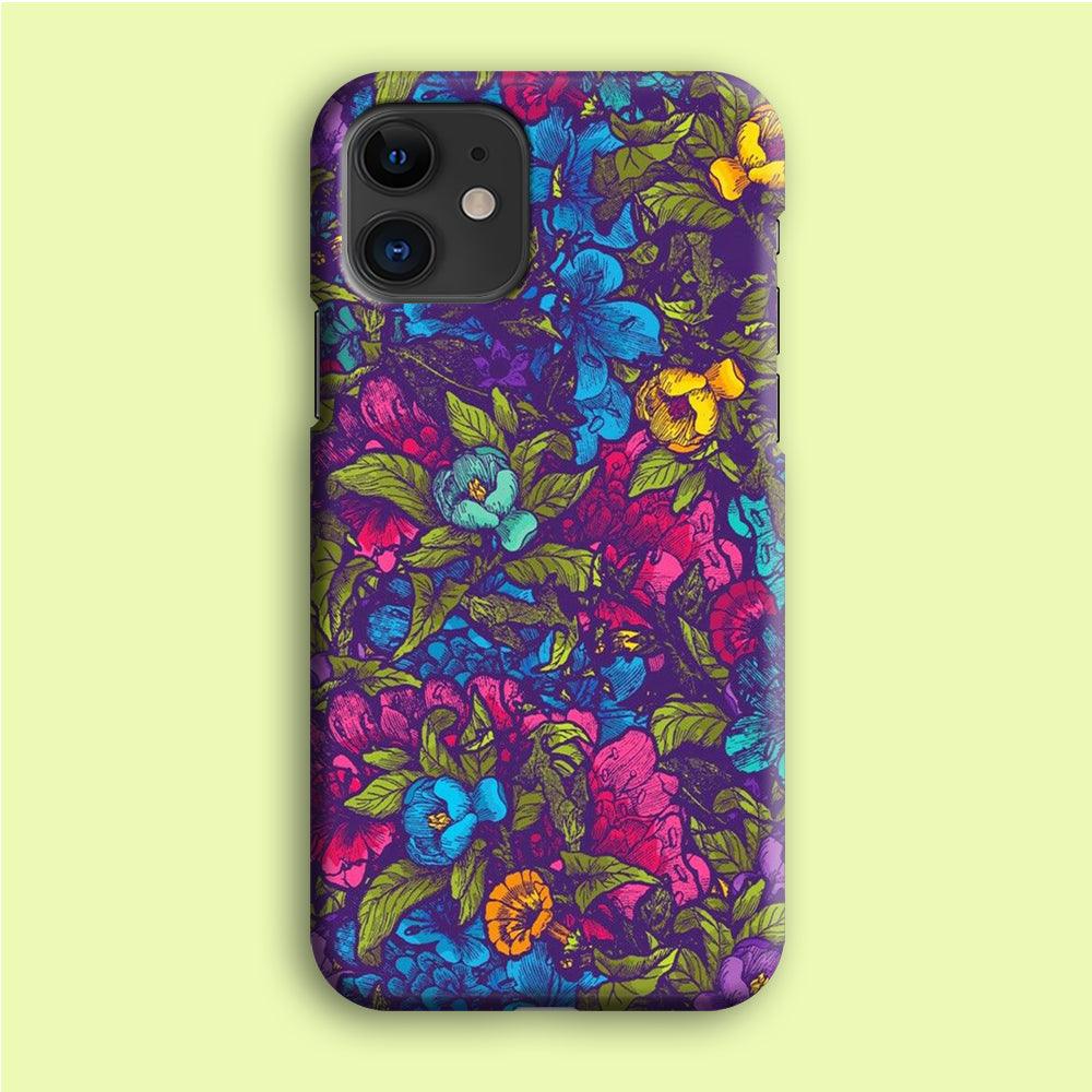 Flower Pattern 005 iPhone 12 Mini Case-Plastic / Full Wrap (3D Case)-Xtracase