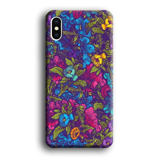 Flower Pattern 005 iPhone Xs Case-Plastic / Full Wrap (3D Case)-Xtracase
