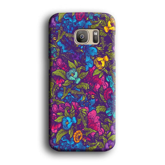 Flower Pattern 005 Samsung Galaxy S7 Edge Case-Plastic / Full Wrap (3D Case)-Xtracase
