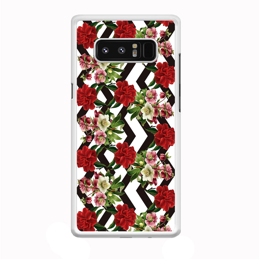 Flowers Zigzag Stripe Samsung Galaxy Note 8 Case