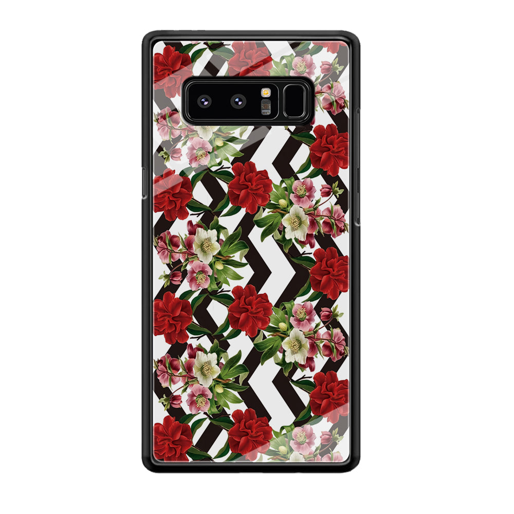 Flowers Zigzag Stripe Samsung Galaxy Note 8 Case