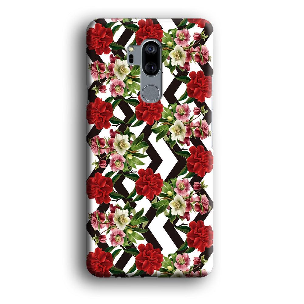 Flowers Zigzag Stripe LG G7 ThinQ 3D Case-Xtracase