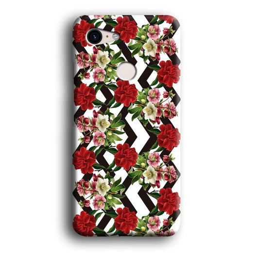 Flowers Zigzag Stripe Google Pixel 3 XL 3D Case-Xtracase