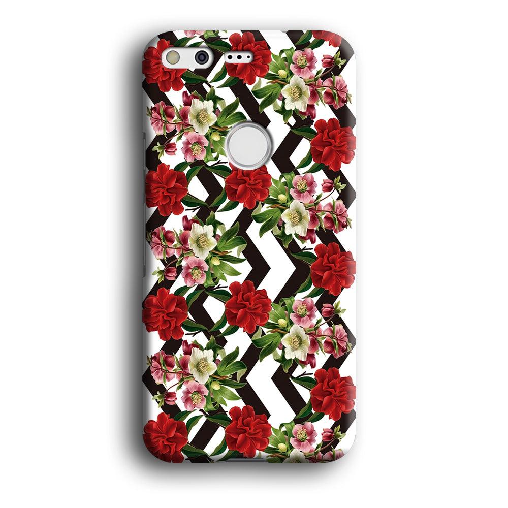 Flowers Zigzag Stripe Google Pixel 3D Case-Xtracase
