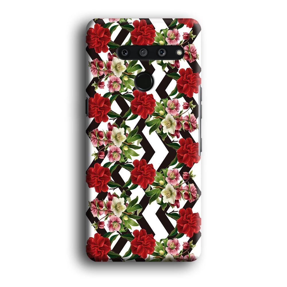 Flowers Zigzag Stripe LG V50 3D Case-Xtracase