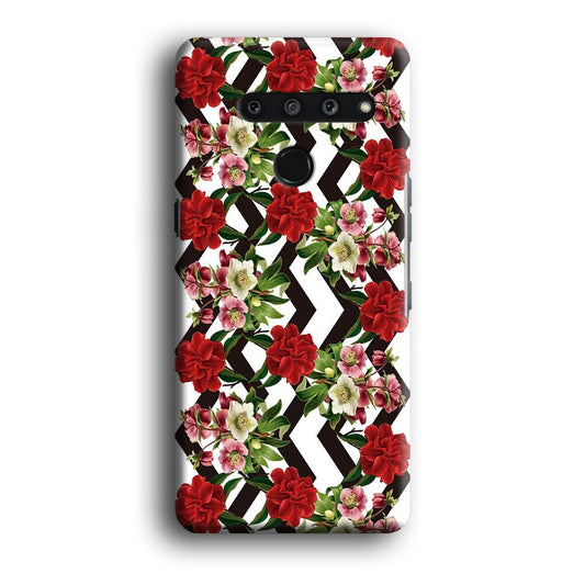 Flowers Zigzag Stripe LG V50 3D Case-Xtracase