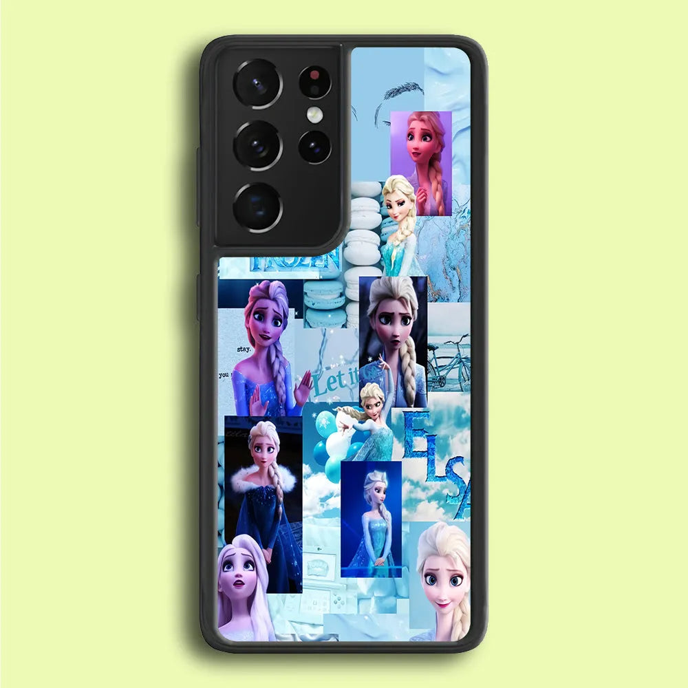 Frozen Elsa Aesthetic Samsung Galaxy S25 Ultra Case-Rubber / White (2D Case)-Xtracase