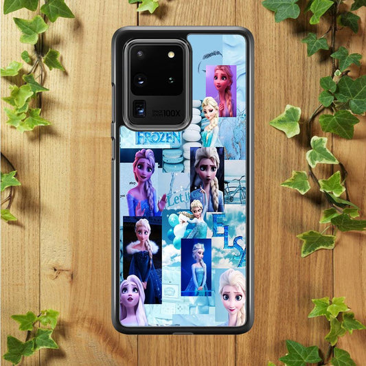 Frozen Elsa Aesthetic Samsung Galaxy S20 Ultra Case-Rubber / Black (2D Case)-Xtracase