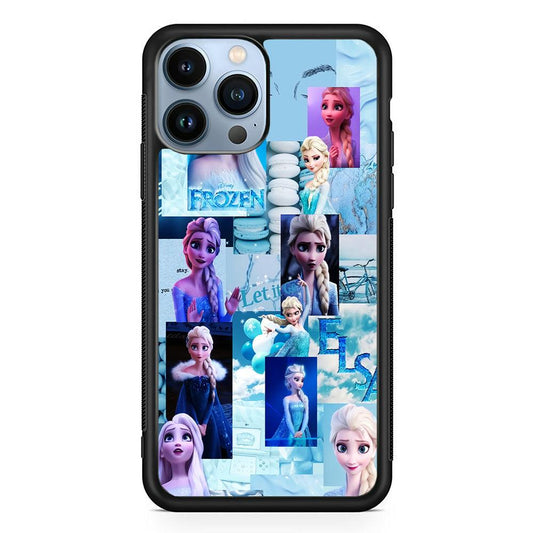 Frozen Elsa Aesthetic iPhone 13 Pro Max Case-Rubber / Black (2D Case)-Xtracase