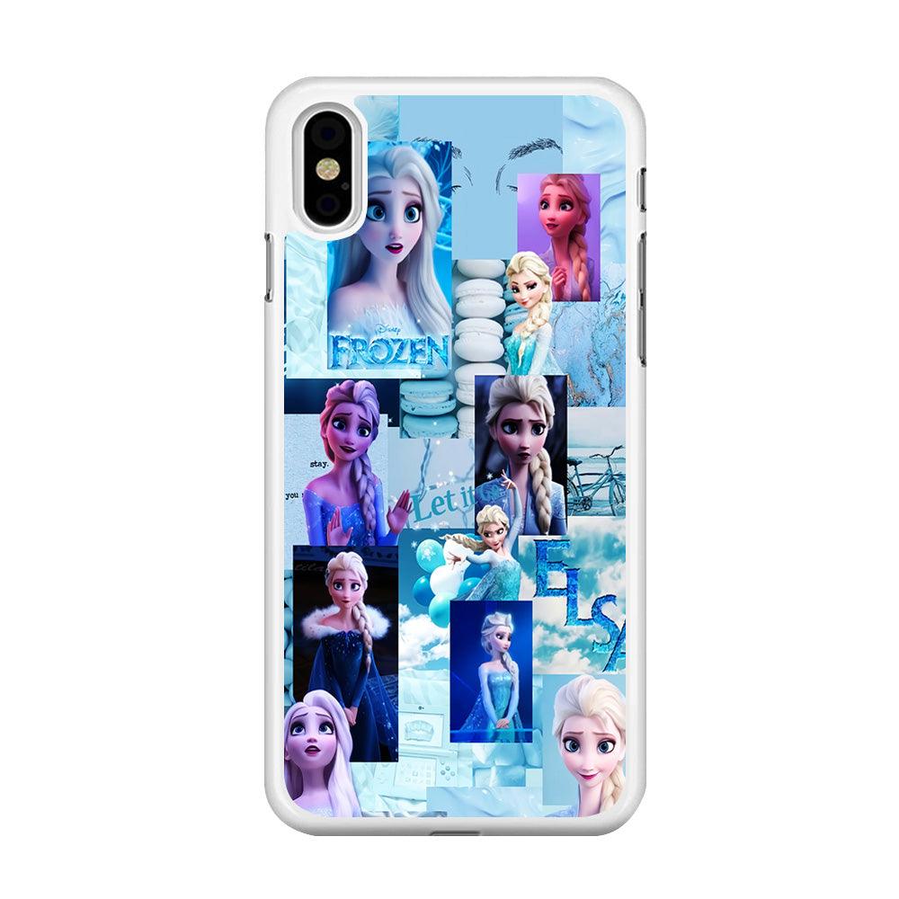 Frozen Elsa Aesthetic iPhone Xs Case-Rubber / White (2D Case)-Xtracase