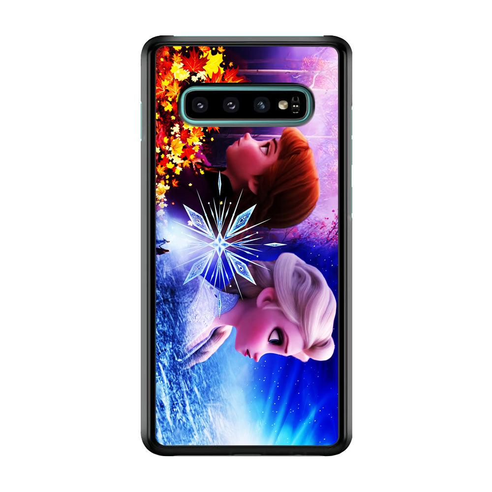 Frozen Elsa and Anna Samsung Galaxy S10 Case-Rubber / Black (2D Case)-Xtracase