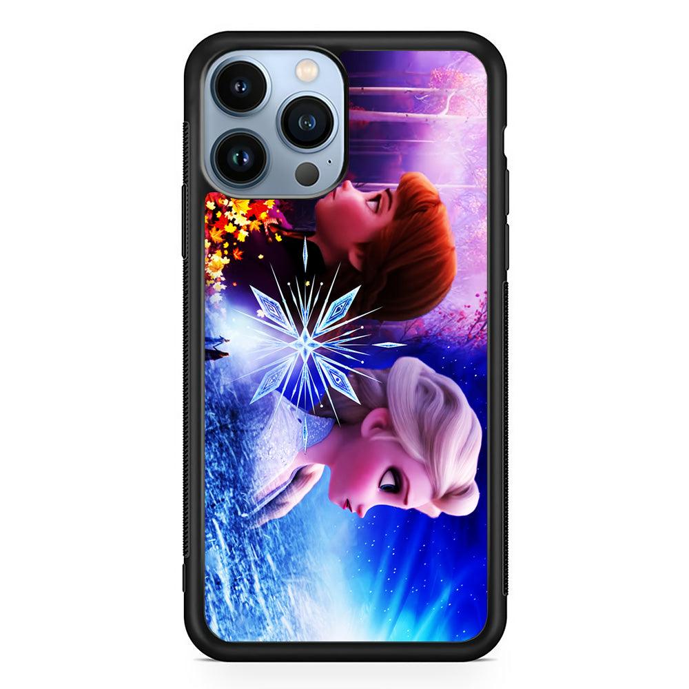 Frozen Elsa and Anna iPhone 13 Pro Max Case-Rubber / Black (2D Case)-Xtracase