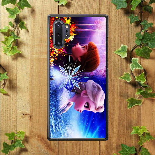 Frozen Elsa and Anna Samsung Galaxy Note 10 Plus Case-Rubber / Black (2D Case)-Xtracase
