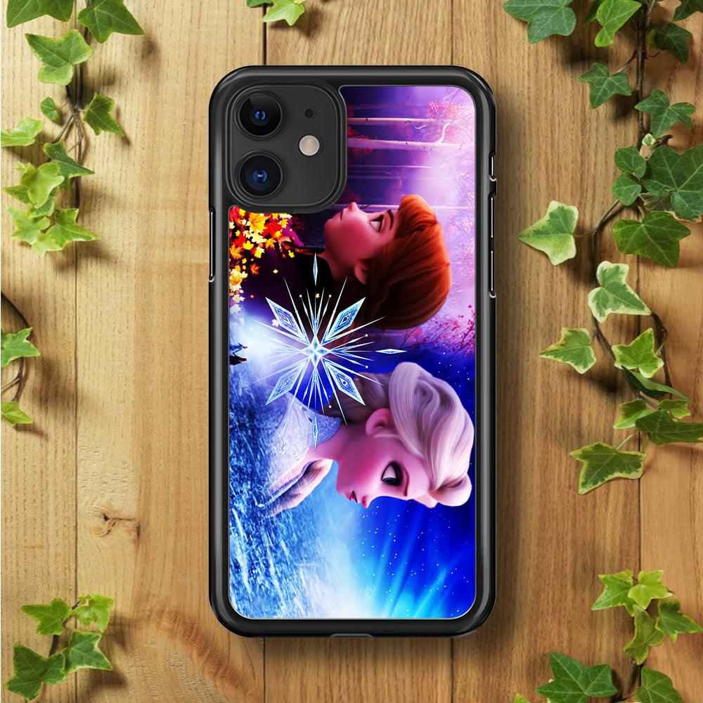 Frozen Elsa and Anna iPhone 11 Case-Rubber / Black (2D Case)-Xtracase