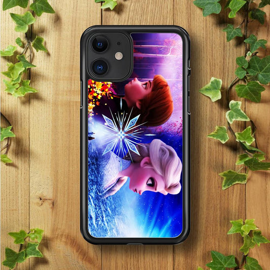 Frozen Elsa and Anna iPhone 11 Case-Rubber / Black (2D Case)-Xtracase
