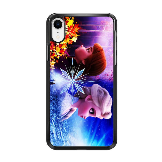 Frozen Elsa and Anna iPhone XR Case-Rubber / Black (2D Case)-Xtracase