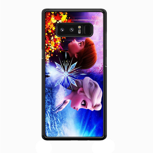 Frozen Elsa and Anna Samsung Galaxy Note 8 Case-Rubber / Black (2D Case)-Xtracase