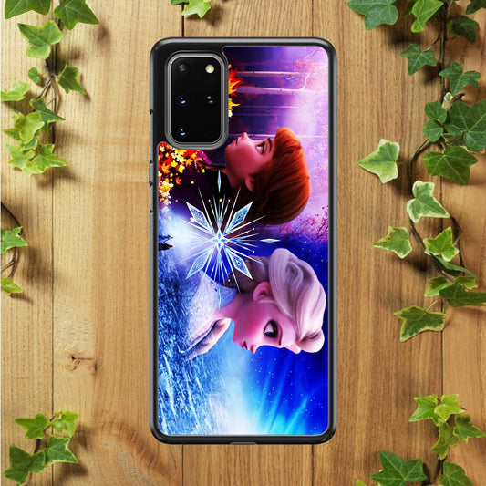 Frozen Elsa and Anna Samsung Galaxy S20 Plus Case-Rubber / White (2D Case)-Xtracase