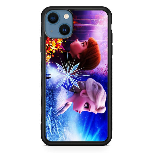 Frozen Elsa and Anna iPhone 13 Pro Case-Rubber / Black (2D Case)-Xtracase