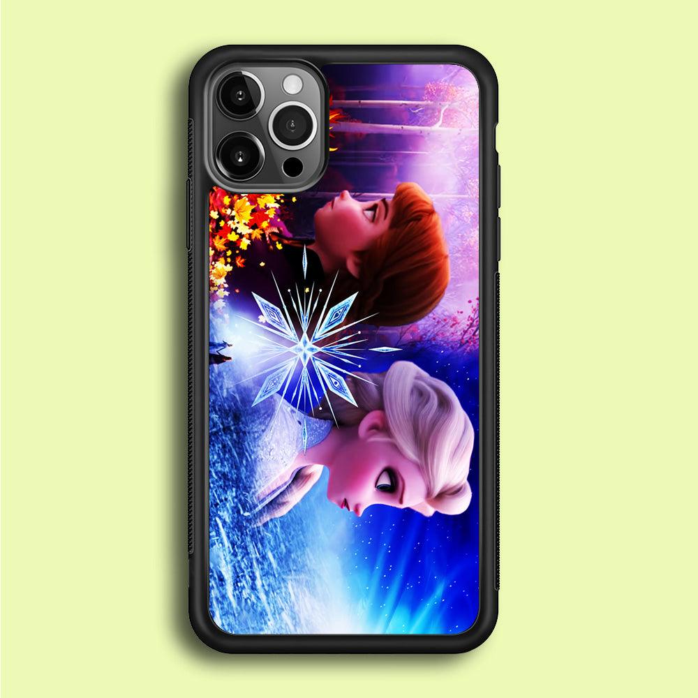 Frozen Elsa and Anna iPhone 12 Pro Case-Rubber / Black (2D Case)-Xtracase
