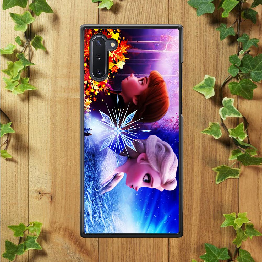 Frozen Elsa and Anna Samsung Galaxy Note 10 Case-Rubber / Black (2D Case)-Xtracase