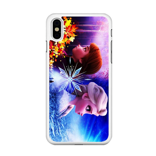 Frozen Elsa and Anna iPhone X Case-Rubber / White (2D Case)-Xtracase