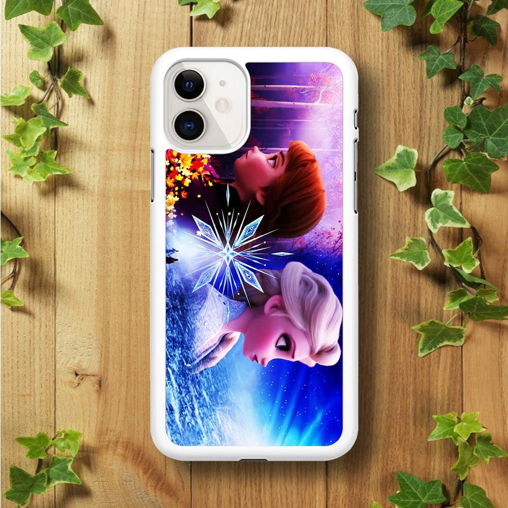Frozen Elsa and Anna iPhone 11 Case-Rubber / White (2D Case)-Xtracase
