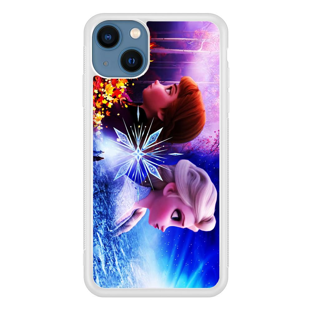 Frozen Elsa and Anna iPhone 13 Case-Rubber / White (2D Case)-Xtracase