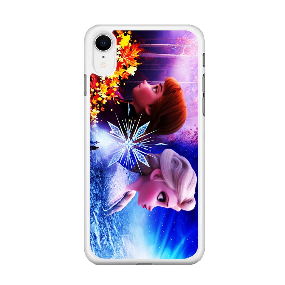 Frozen Elsa and Anna iPhone XR Case-Rubber / White (2D Case)-Xtracase