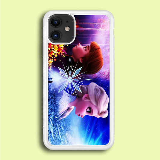 Frozen Elsa and Anna iPhone 12 Mini Case-Rubber / White (2D Case)-Xtracase