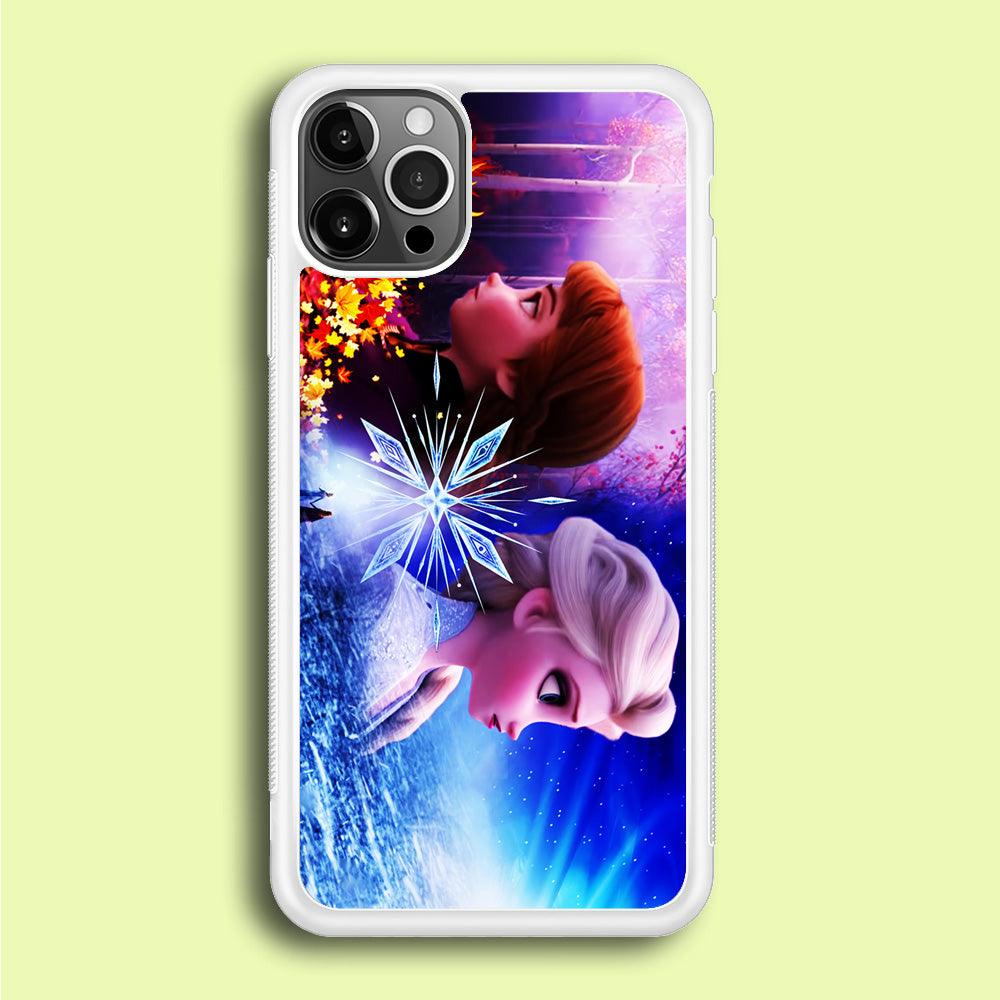Frozen Elsa and Anna iPhone 12 Pro Max Case-Rubber / White (2D Case)-Xtracase