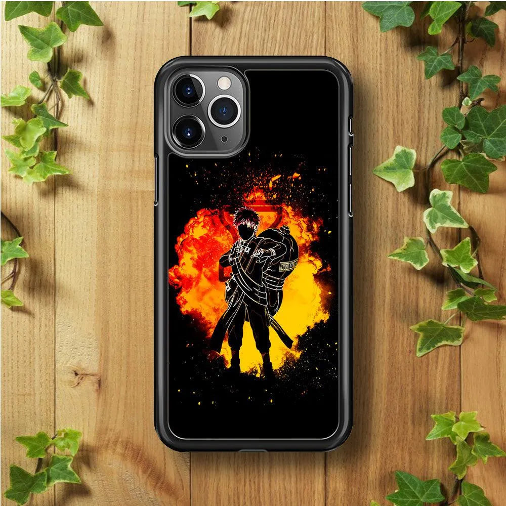 Gaara Silhouette iPhone 11 Pro Case-Rubber / Black (2D Case)-Xtracase