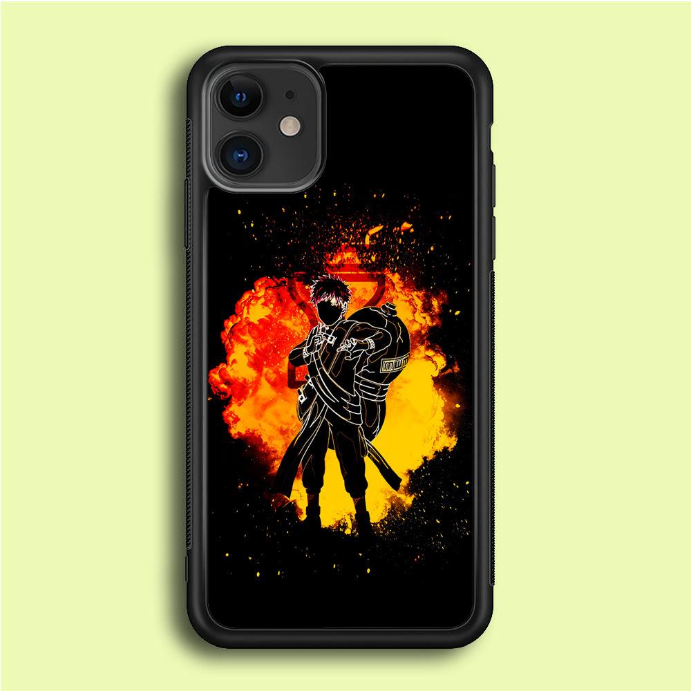 Gaara Silhouette iPhone 12 Mini Case-Rubber / Black (2D Case)-Xtracase