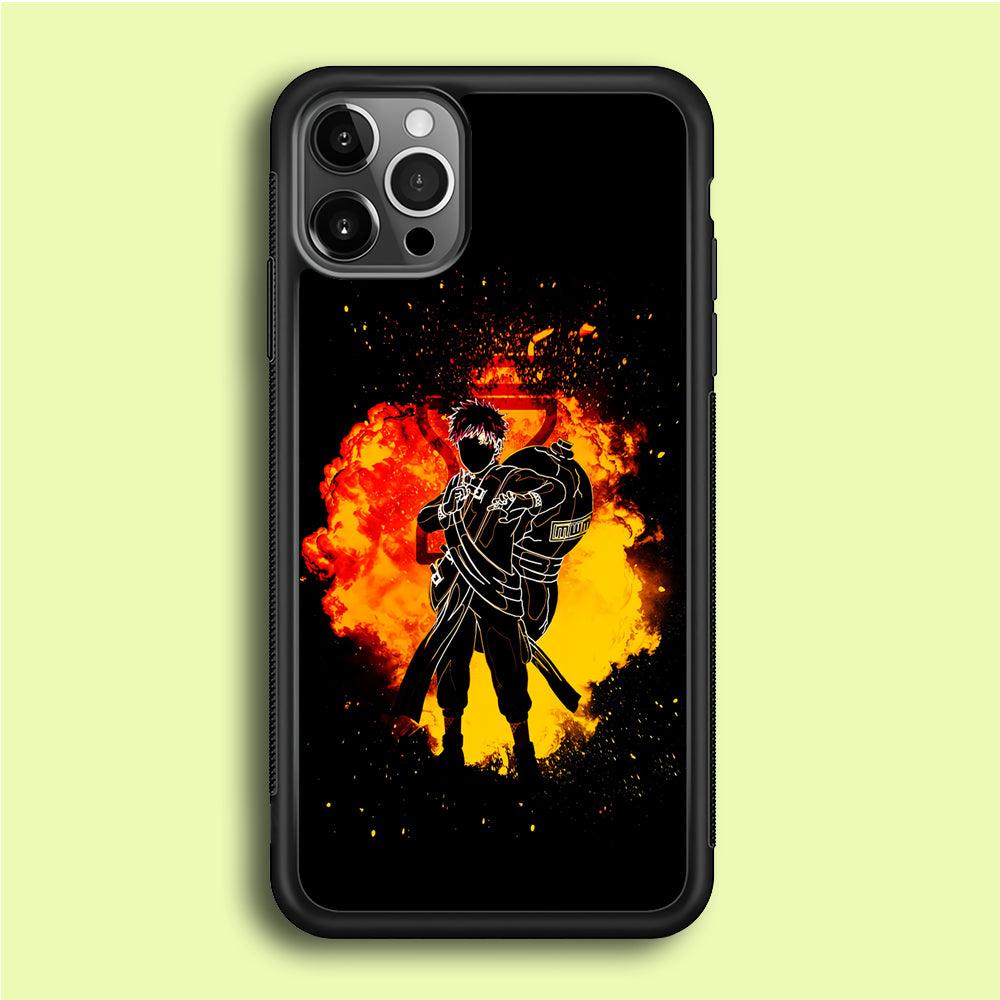 Gaara Silhouette iPhone 12 Pro Case-Rubber / Black (2D Case)-Xtracase