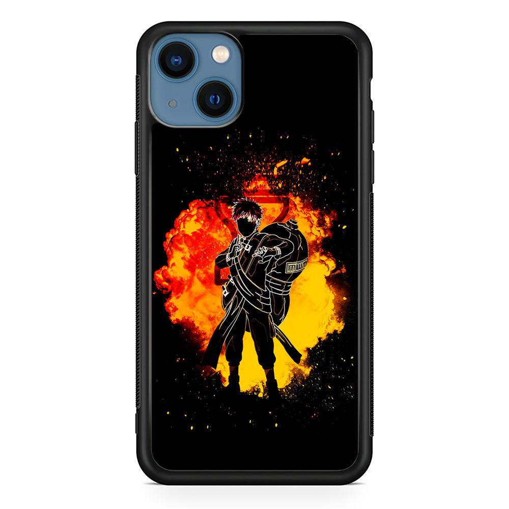 Gaara Silhouette iPhone 13 Mini Case-Rubber / Black (2D Case)-Xtracase