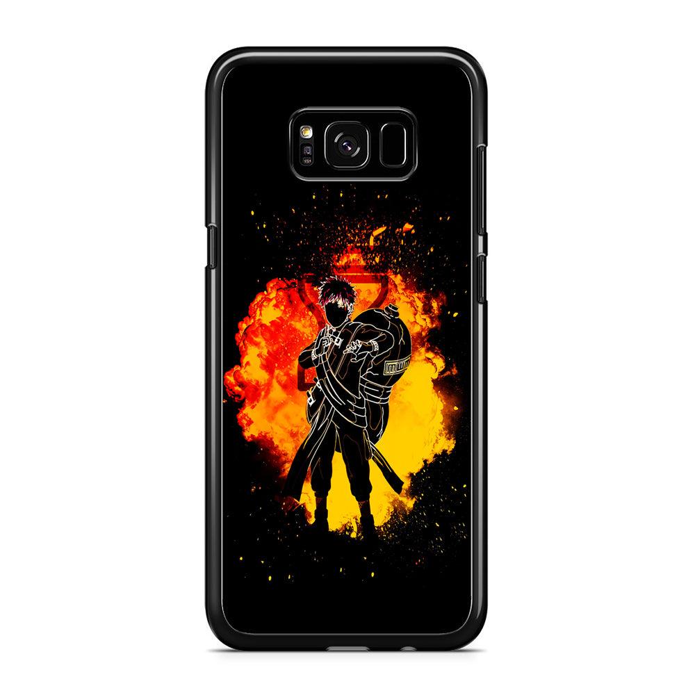 Gaara Silhouette Samsung Galaxy S8 Case-Rubber / Black (2D Case)-Xtracase
