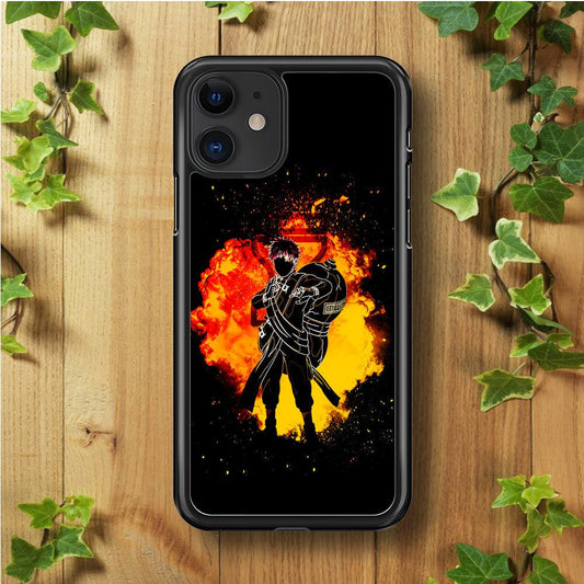 Gaara Silhouette iPhone 11 Case-Rubber / Black (2D Case)-Xtracase