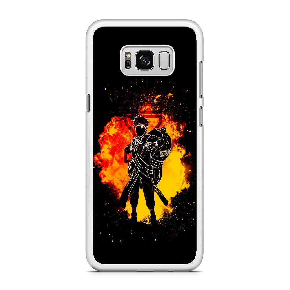 Gaara Silhouette Samsung Galaxy S8 Case-Rubber / White (2D Case)-Xtracase